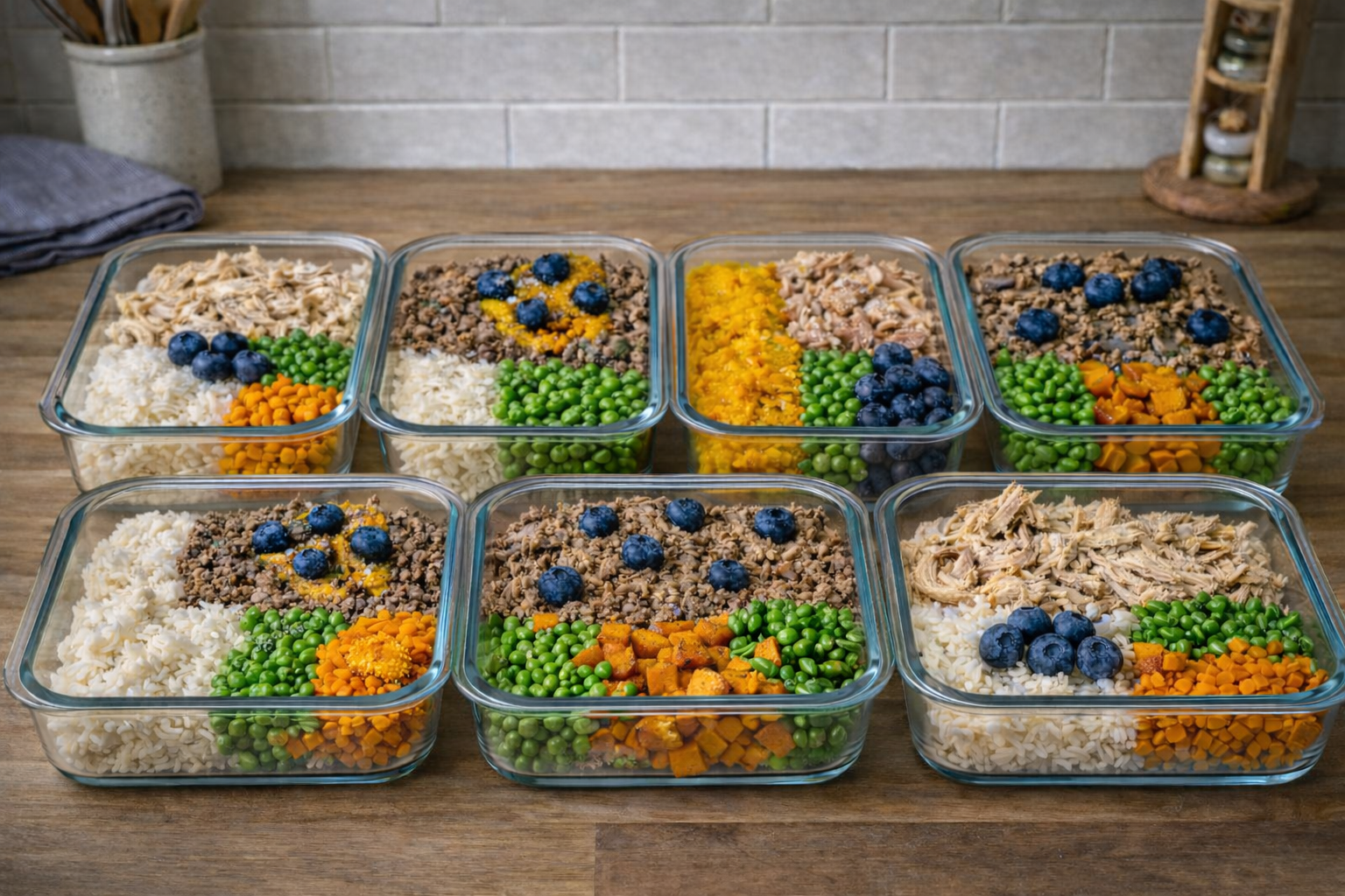 Fresh human-grade dog meals prepared in BPA-free containers