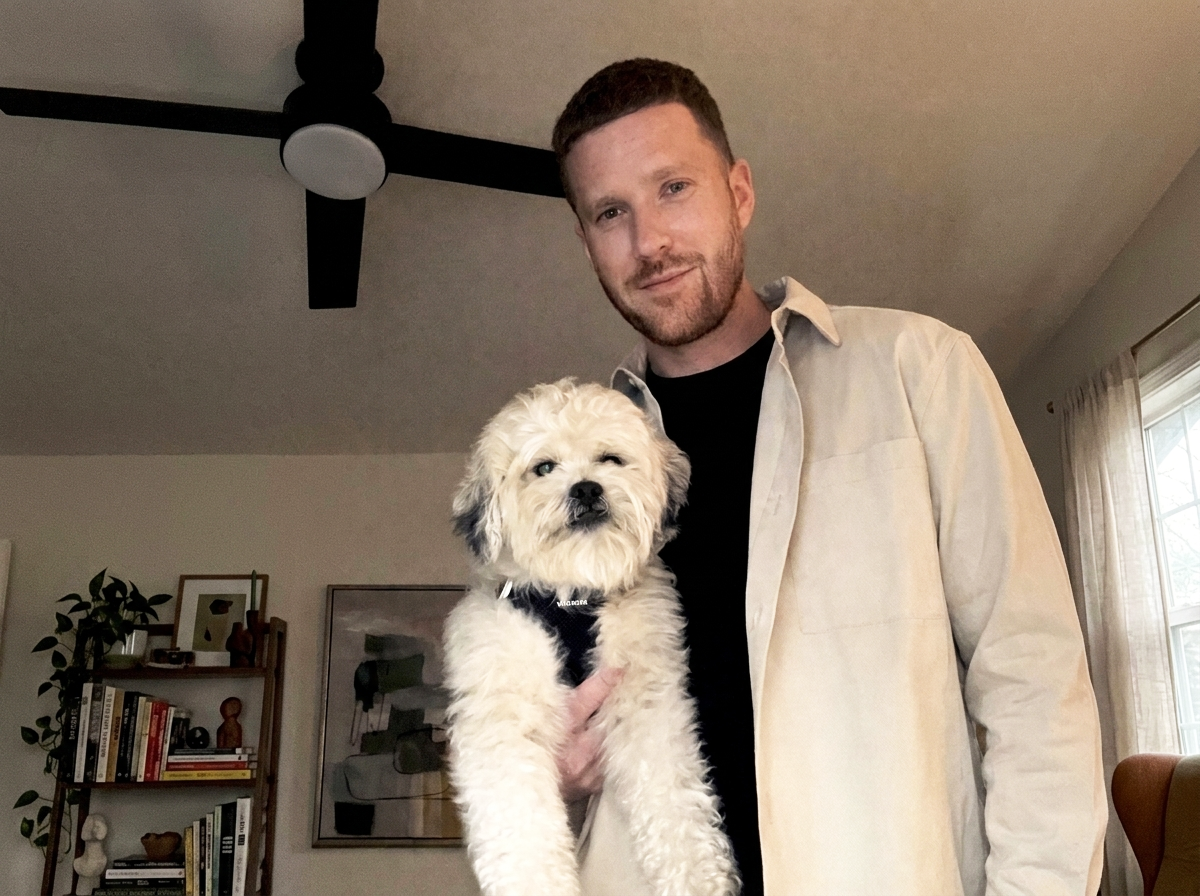 Greg with his dog Chi - Paws in Stride