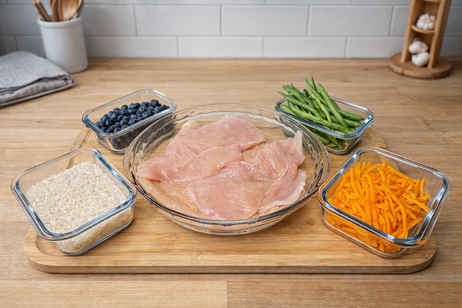 Fresh ingredients used in our dog meal plans